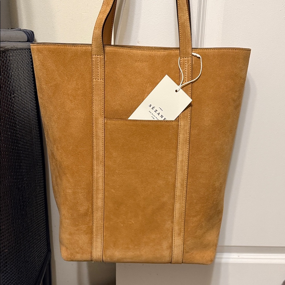 Sézane The Tote in Camel suede- Sold out, NEW with tags